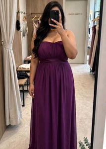 Elegant Strapless Deep Purple Gown