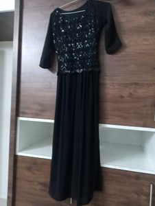 Elegant Black Sequin Party Dress
