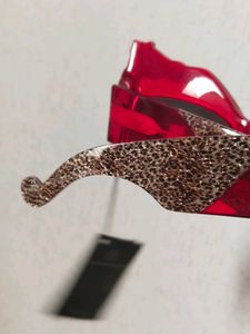 Bold Red Leopard Embellished Sunglasses