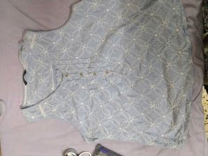 Light Blue Textured Sleeveless Top/Kurti