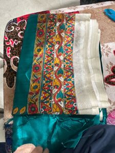 Emerald Green Floral Saree