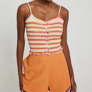 Striped Button-Front Cami Top