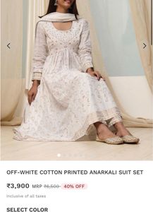 Biba Viral off white Anarkali suit