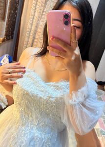 Elegant Off-Shoulder Gown🧸💖🦋