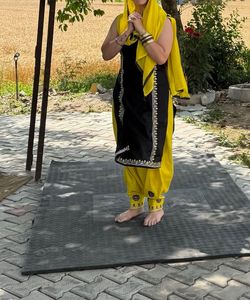 Elegant Black & Yellow Kurta Set
