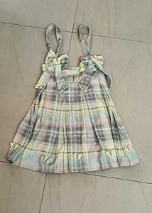 Cute Girls' Plaid Pinafore Dress Set (size 30)