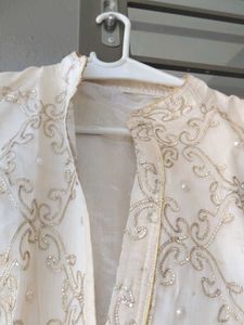 Embroidered gota patti beige Kurta