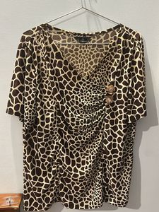Animal Print Top with Embellishments