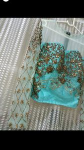 Elegant Mint Green Drape Saree