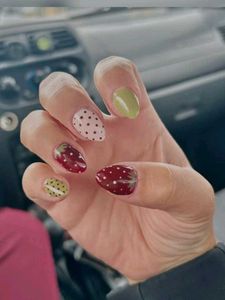 strawberry press on nails