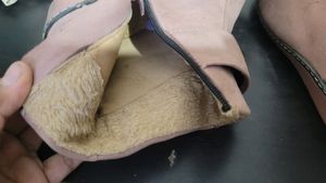 Fancy Winter Wear Pink Woman Boots In Velvet  Mate