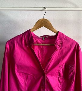 Bright Pink Button-Up Shirt