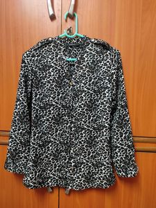 Leopard Print Button-Down Blouse