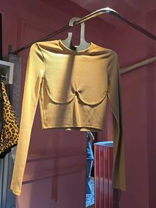 Long crop Top with pseudo corset look