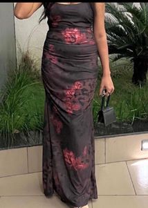Elegant Floral Print Maxi Dress