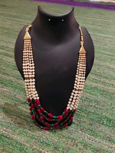 Multi-Layered Pearl and Gemstone Necklace