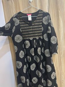Elegant Black Printed Kurta