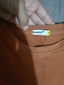 Rust color Crop T-Shirt (Size S)