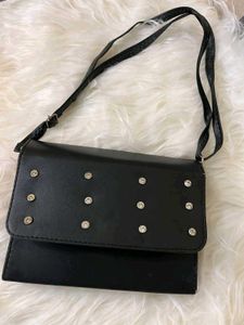 Chic Black Studded Crossbody Bag