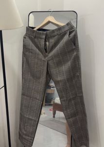Plaid Patterned Formal Pants