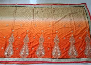 New stunning orange and beige saree🍋‍🟩