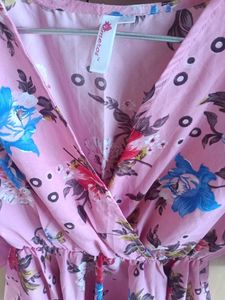 Price Dropped !! Branded Pink Floral Wrap Top
