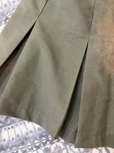 Brand new Grey- Brown Checkered Pleated Mini Skirt