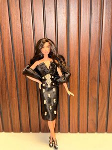 Stunning Black Embellished Midi Dress (handmade)