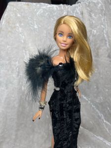 Elegant Barbie Doll Black Gown
