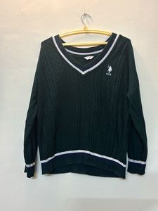 US Polo Assn V-neck Cable Knit Sweater