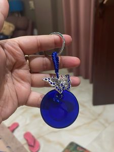 Evil Eye Keychain with Butterfly Charm