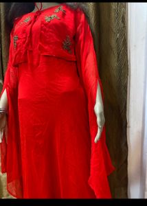 Red Georgette Gawn