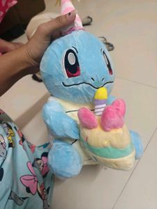 Cute Squirtle Plush Toy with Birthday Hat