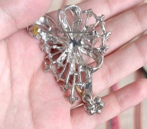 Rhinestone Bow Brooch