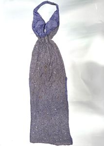 Sparkling Lavender Halter beaded Dress