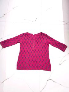 Pink Printed Women’s Kurti |