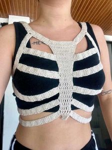 Crochet Skeleton Ribcage Crop Top