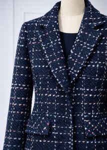 Elegant Navy Tweed Overcoat🖤🦋
