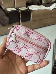Cute Pink Monogram Pouch