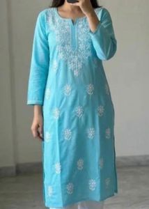 Beautiful Blue Embroidered Kurta