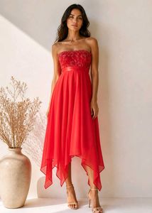 ❤ Handcrafted Red Tube Dress | Y2K Chic ❤