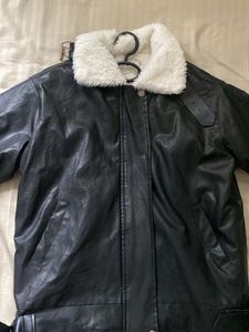 original Faux Leather Jacket with Sherpa Collar