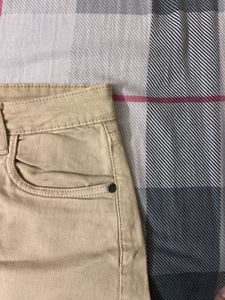High Waist Denim Shorts With Bottom Fringes