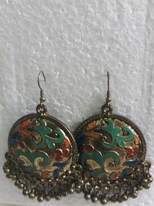 Designer Jhumka &amp; Round Earrings Set
