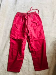 pink Smocked Ruffle Crop Top and trouser