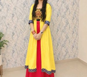 Yellow & red beautiful 3 piece dress