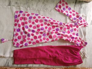 Pink Polka Dot Kurta with Pants