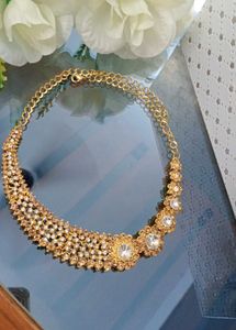 Gold AD Choker Necklace Bridal Statement Piece