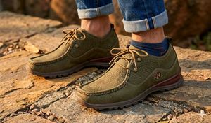 Men's Woodland Olive Green Nubuck Derby Shoes