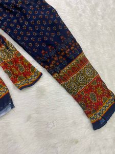 Blue Printed Short Kurti &amp; pant